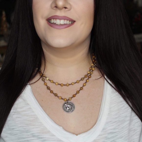 Double Trouble Layer Necklace-Brn - Picture 3 of 3